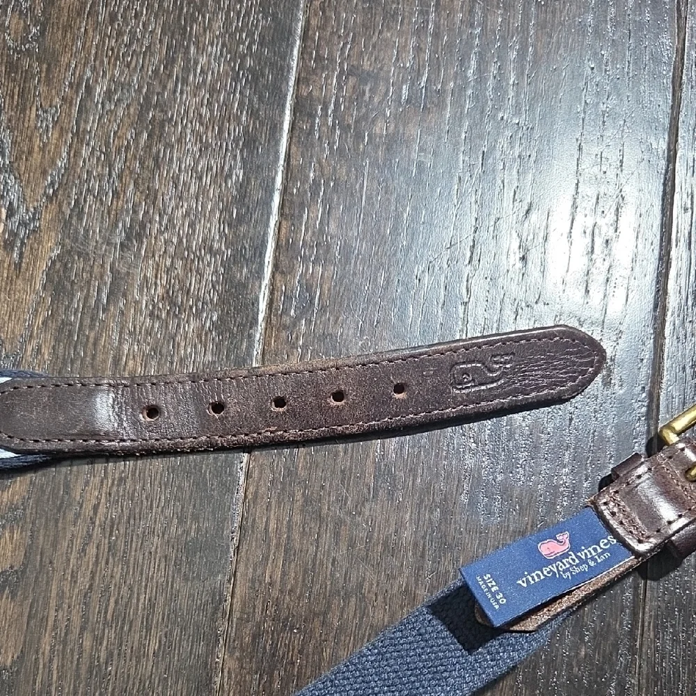 Men's Brown Leather Belt with Brass Buckle